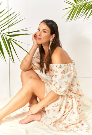 Flower Long Dress - GreenKiss