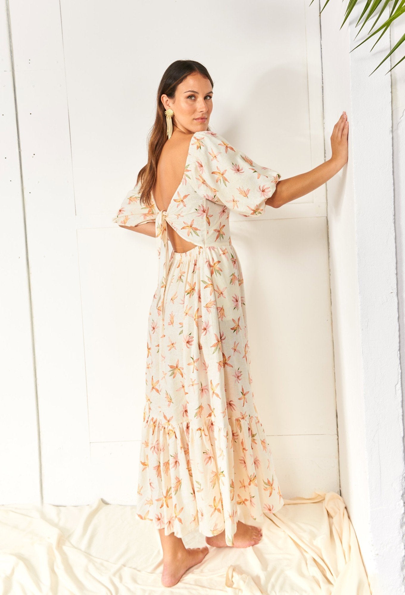 Flower Long Dress - GreenKiss