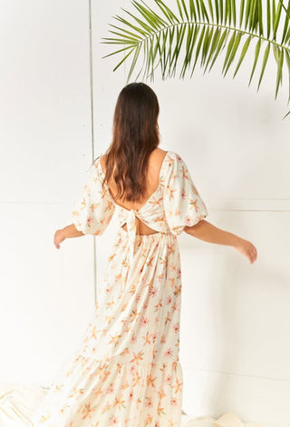 Flower Long Dress - GreenKiss
