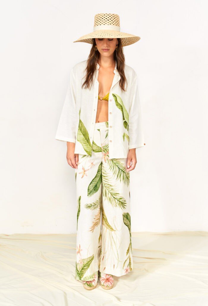 Paradise Elastic Waistband Trousers - GreenKiss