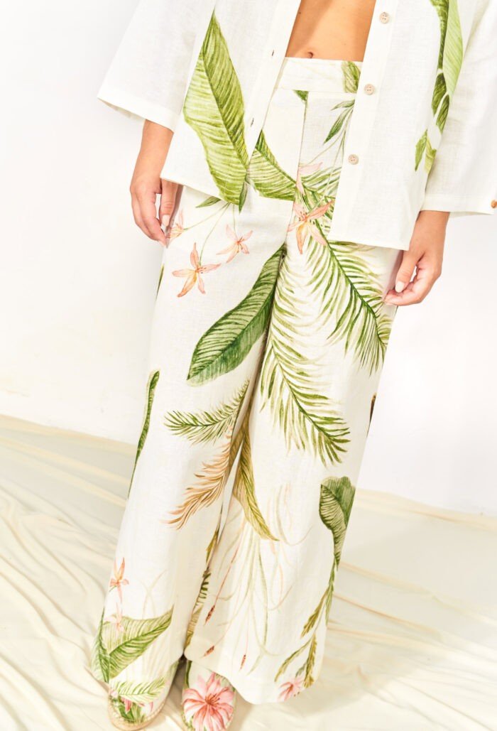 Paradise Elastic Waistband Trousers - GreenKiss
