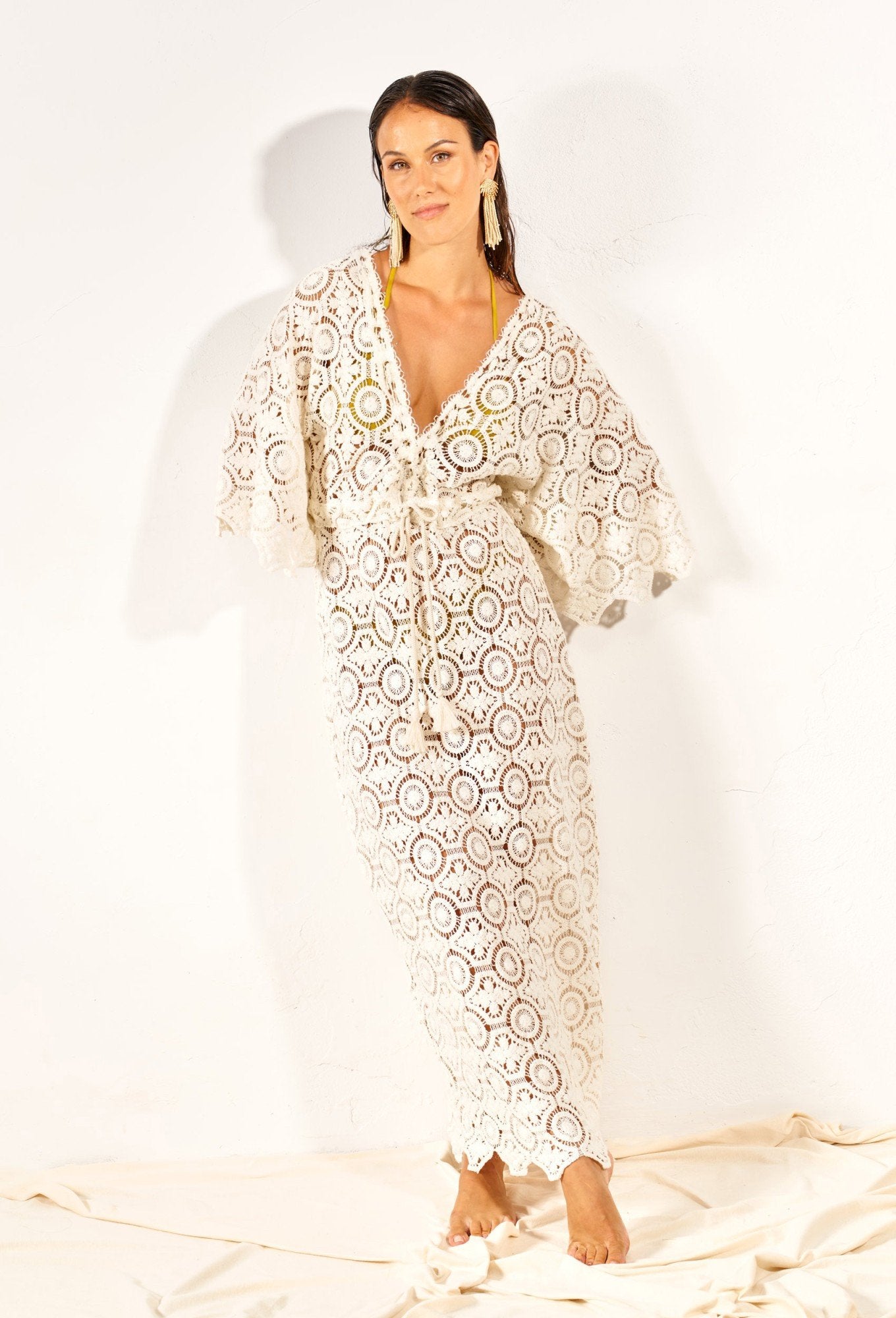 Crochet Long Dress - GreenKiss