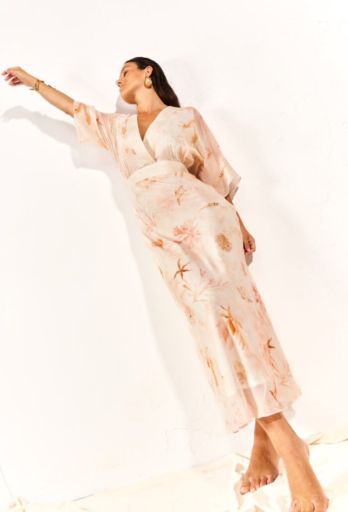 Sea Bliss V-Neck Long Dress - GreenKiss