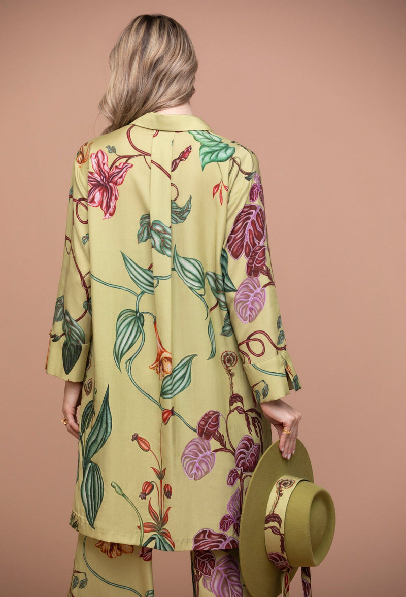 Botanic Liocel Oversized Shirt Side Opening - GreenKiss