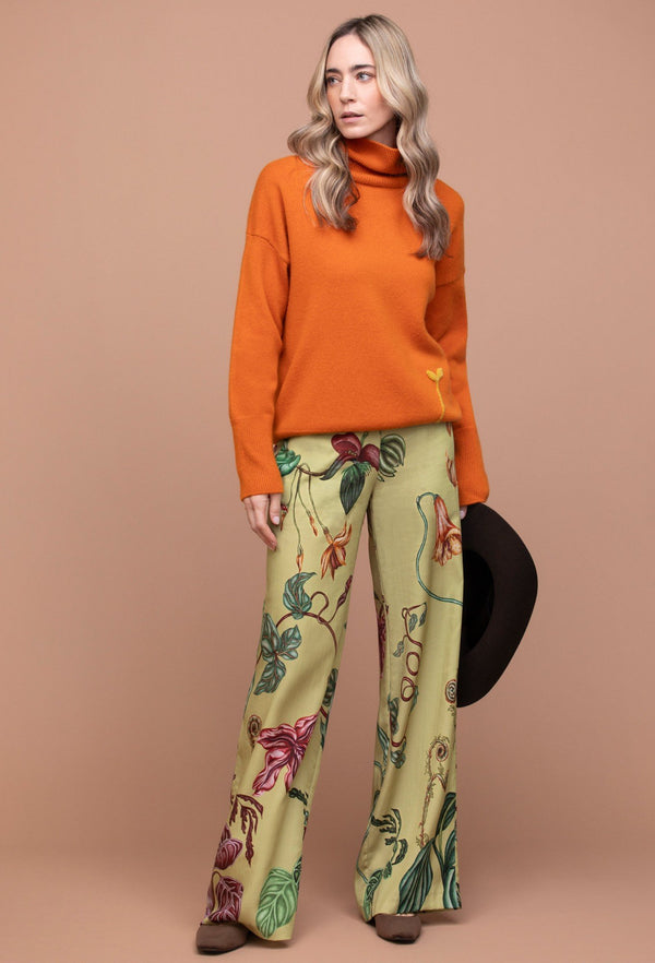 Wide-Leg Trousers With Pockets - GreenKiss