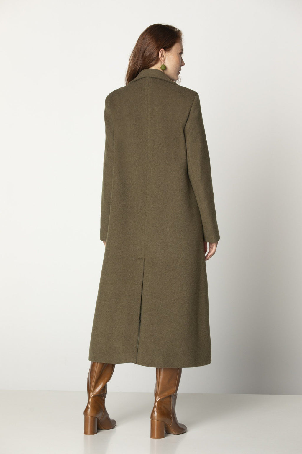 Long Wool Green Coat