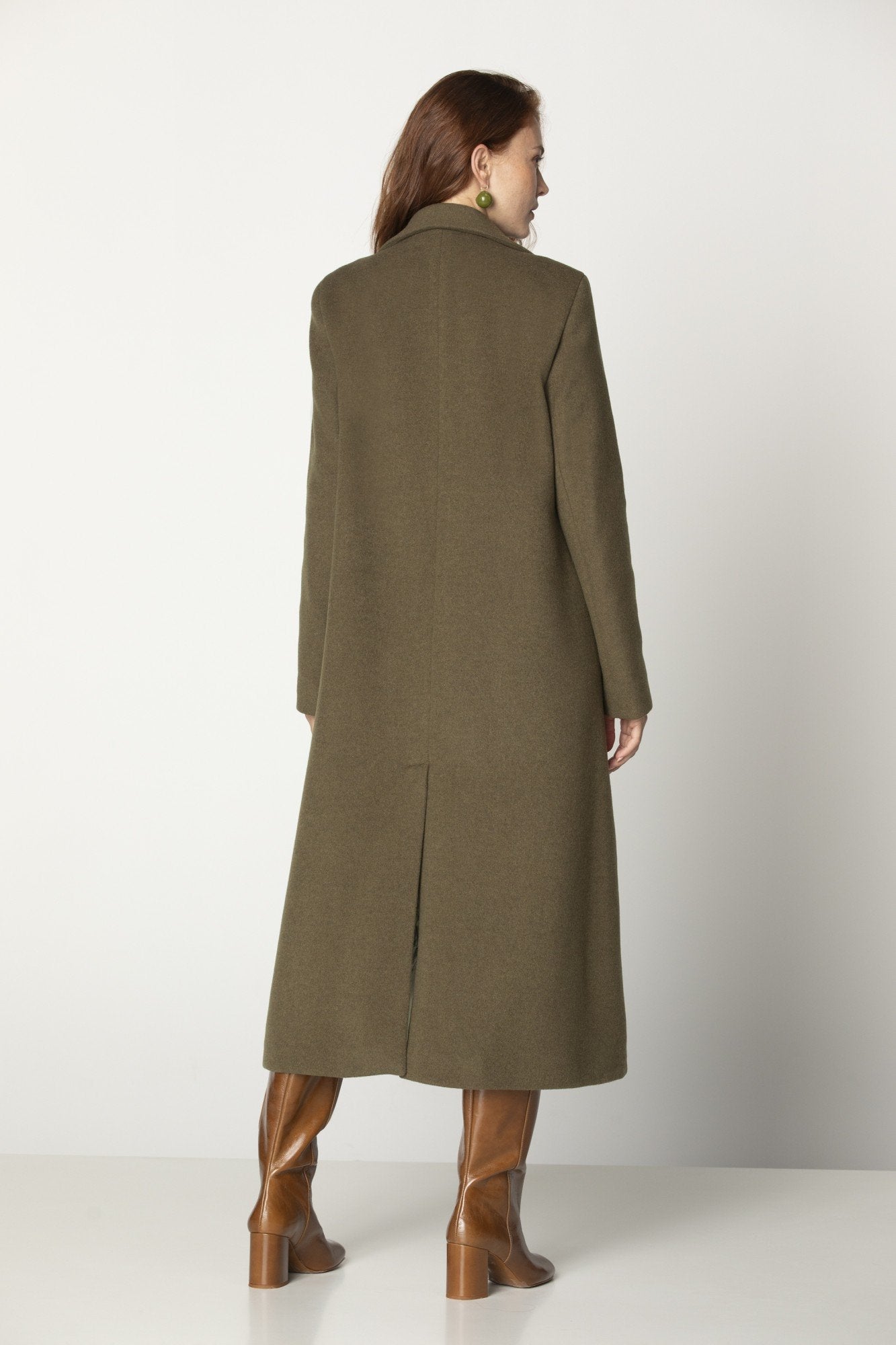 Long Wool Green Coat