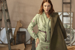 Long Wool Green Coat