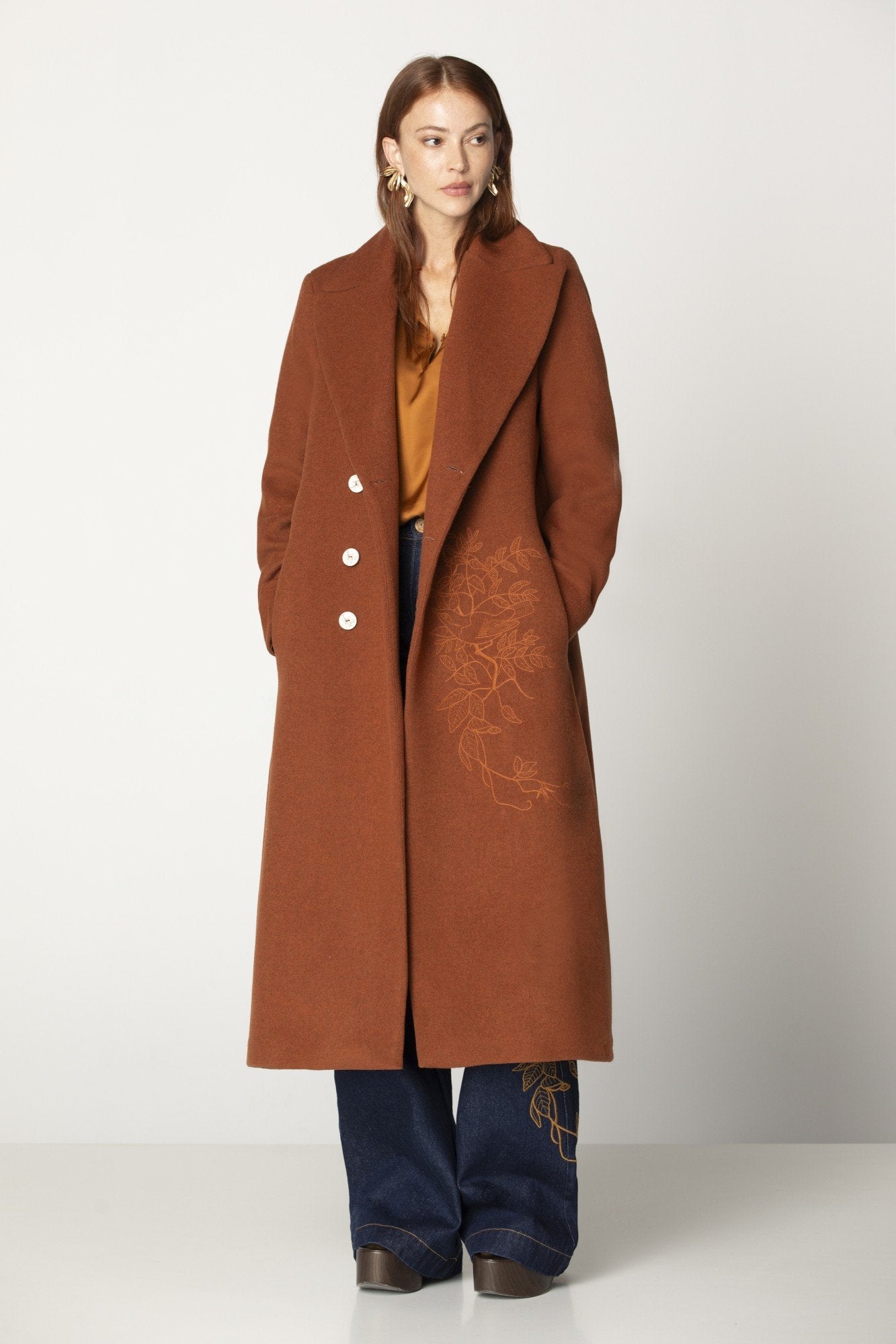 Long Wool Terracota Coat