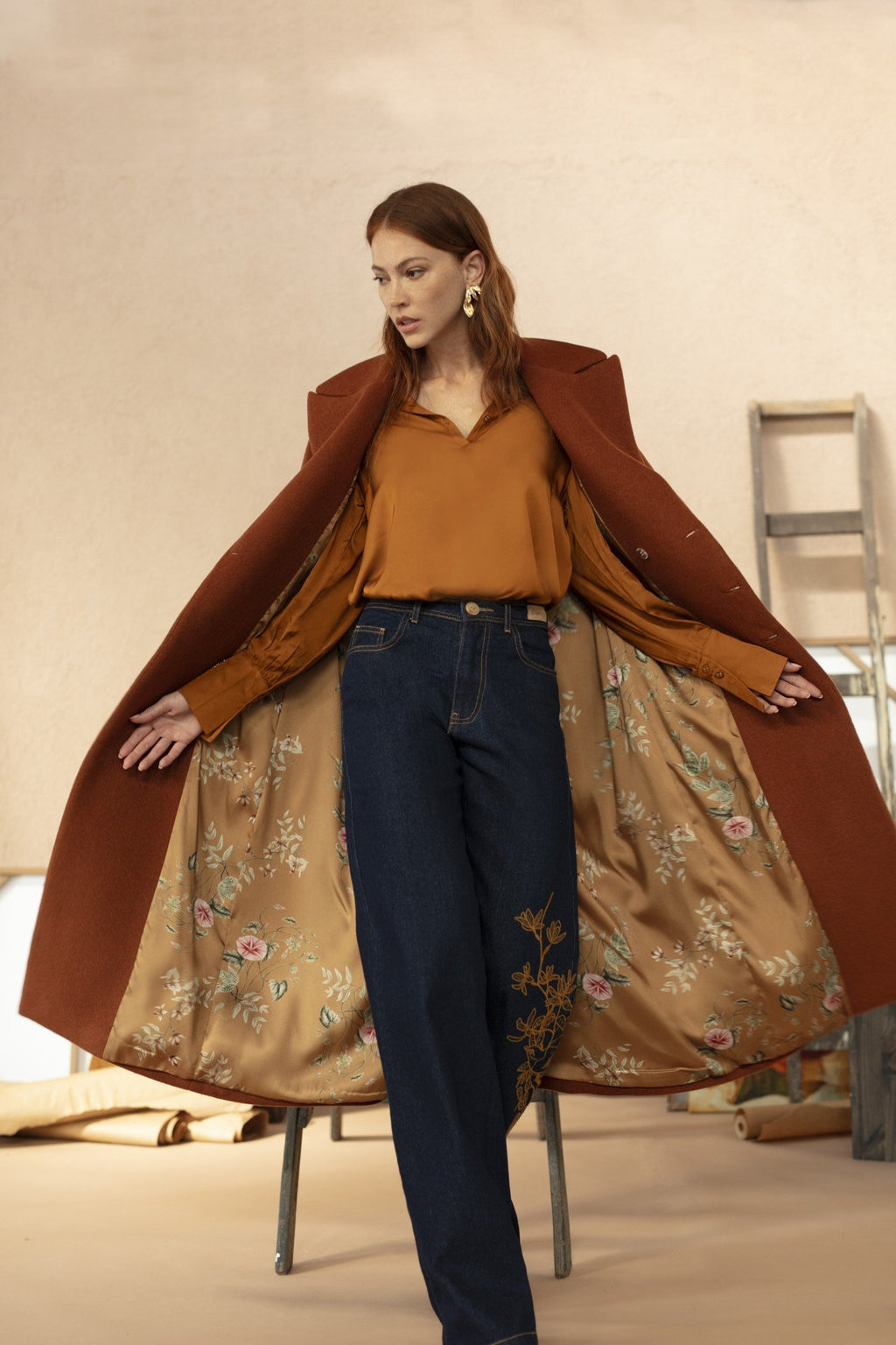 Long Wool Terracota Coat