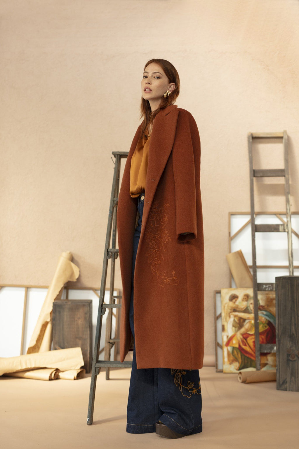 Long Wool Terracota Coat