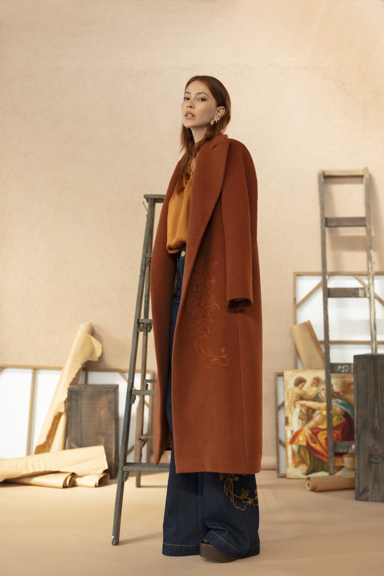 Long Wool Terracota Coat