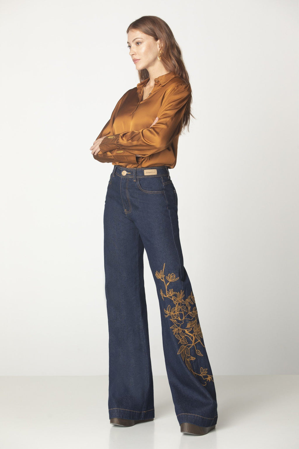 Flared Denim Trousers