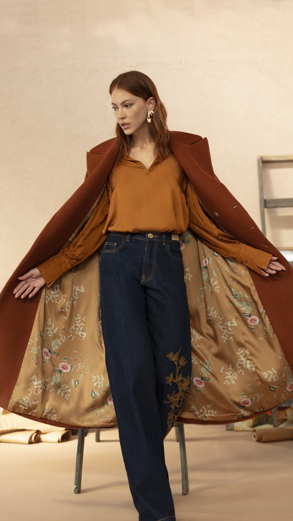 Flared Denim Trousers