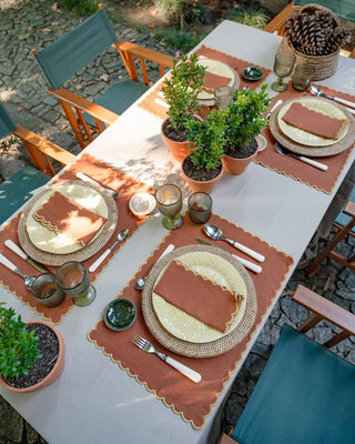 Aurora Linen and Cotton Napkin Terracotta & Yellow