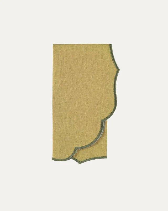 Belmonte Linen and Cotton Napkin Olive Green & Green - Mariaida Home