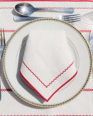 Crib White with Red Napkin