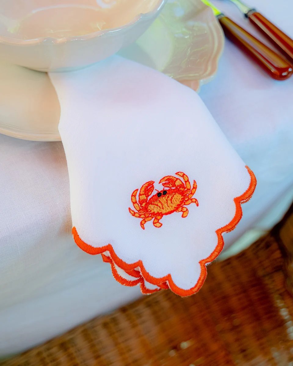 Orange Crab with Curl Napkin