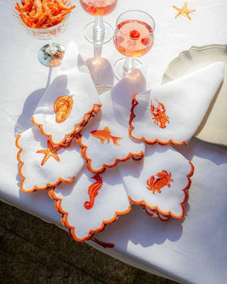 Orange Crab with Curl Napkin