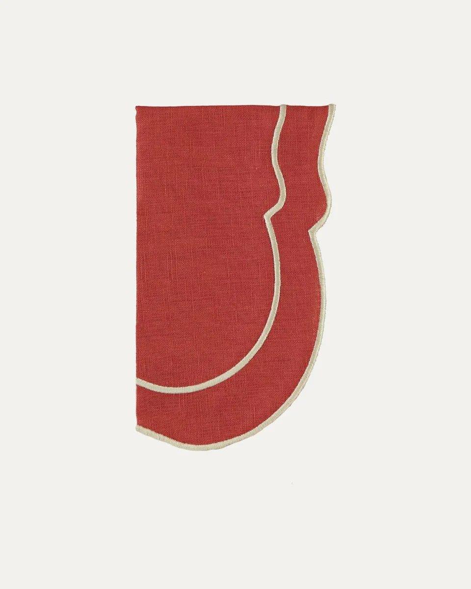 Clou Linen and Cotton Napkin Terracotta & Ecru - Mariaida Home