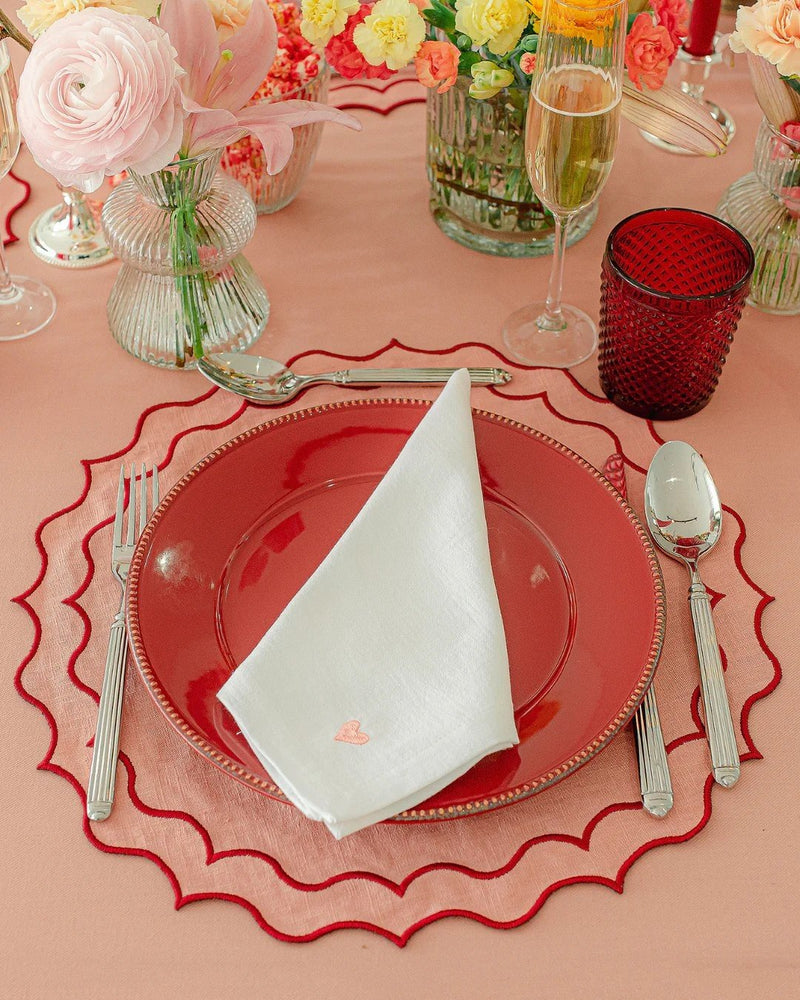 Pink Heart Linen & Cotton Napkin – Mariaida Home