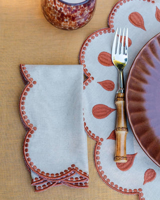 Drops Beige with Terracota Napkin - Mariaida Home