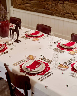 Iris Napkin Red with White - Mariaida Home