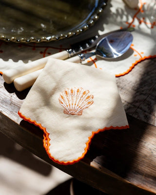 Jasmine Shell Yellow with Orange Napkin