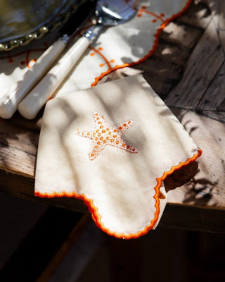 Jasmine Starfish Yellow with Orange Napkin