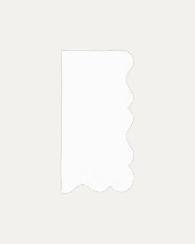 Wavy Linen and Cotton Napkin White on White - Mariaida Home