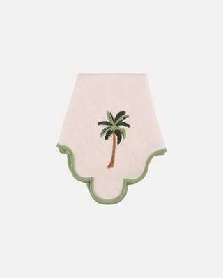 Palm Green Wavy Baby Pink Napkin