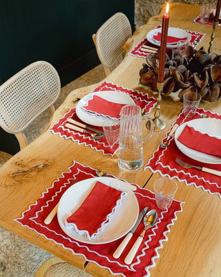 Vila Napkin Red with White - Mariaida Home