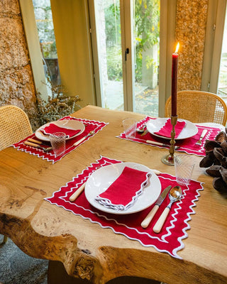 Vila Napkin Red with White - Mariaida Home