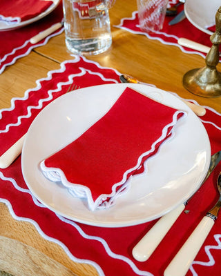 Vila Napkin Red with White - Mariaida Home