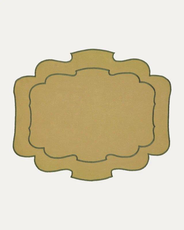 Belmonte Linen and Cotton Placemat Green & Green - Mariaida Home