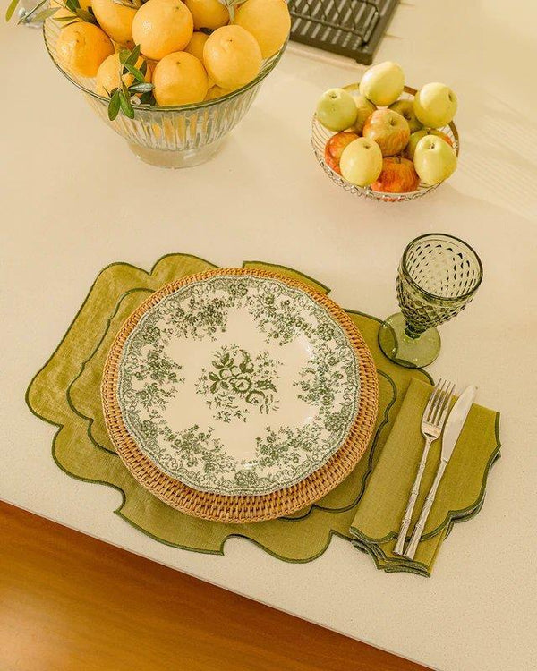 Belmonte, Green With Green Placemat - Aida Home Living