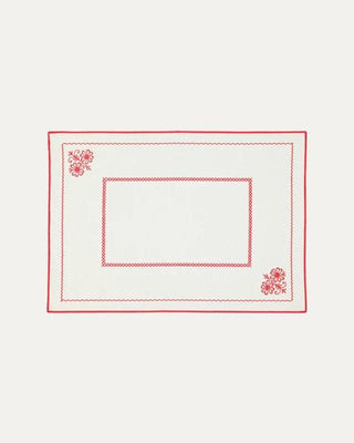 Crib White with Red Placemat