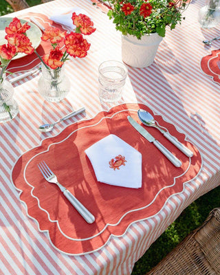 Clou Linen and Cotton Placemat Terracotta & Ecru