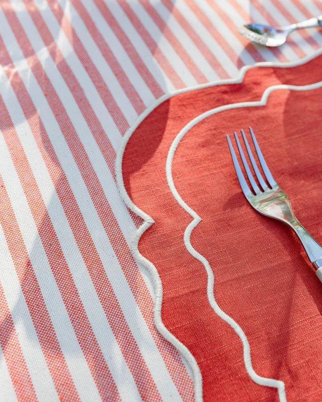 Clou Linen and Cotton Placemat Terracotta & Ecru - Mariaida Home