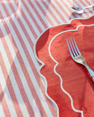 Clou Linen and Cotton Placemat Terracotta & Ecru