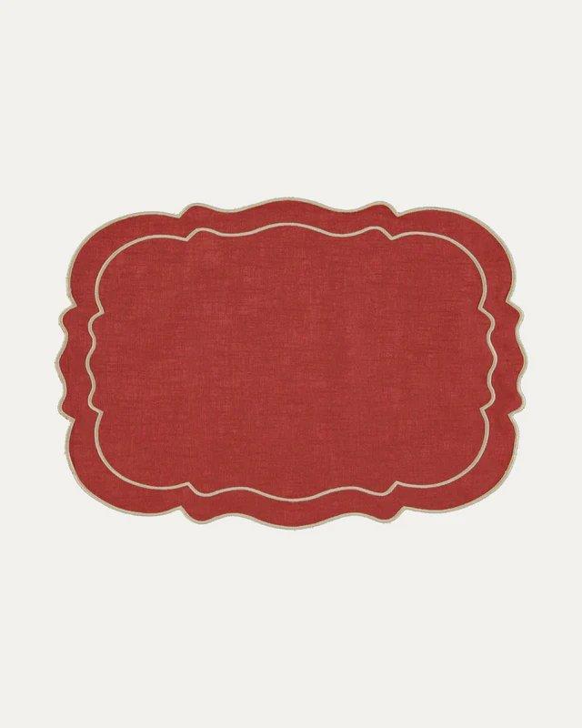 Clou Linen and Cotton Placemat Terracotta & Ecru - Mariaida Home