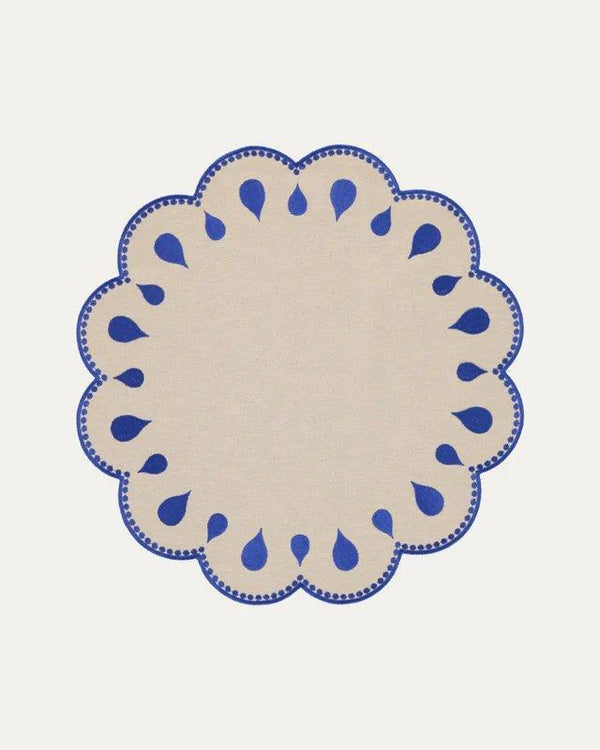 Drops, Beige With Blue Placemat - Aida Home Living