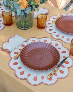 Drops Beige with Terracota Placemat - Aida Home Living