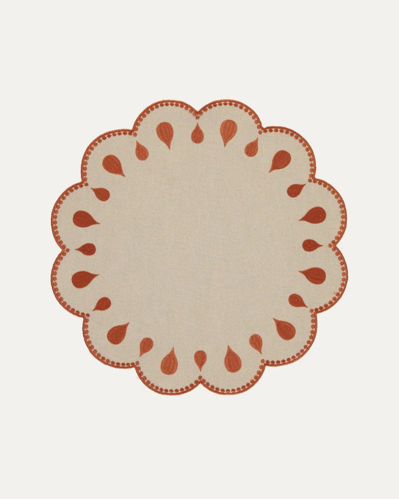 Drops Beige with Terracota Placemat - Aida Home Living