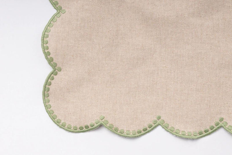 Drops Napkin, Beige With Green - Aida Home Living