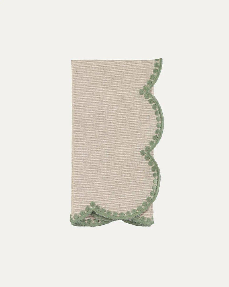 Drops Napkin, Beige With Green - Aida Home Living