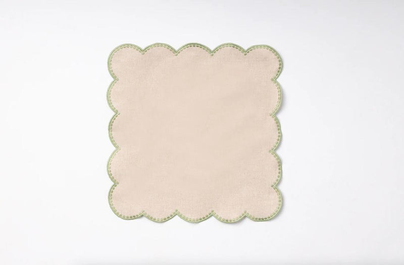 Drops Napkin, Beige With Green - Aida Home Living