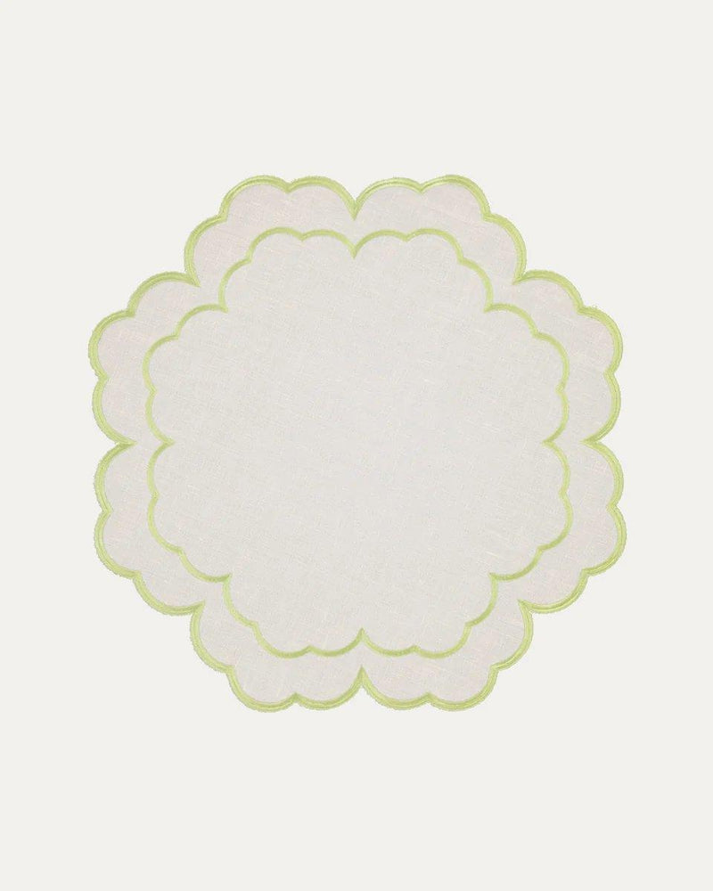 Iris, Raw With Light Green Placemat - Aida Home Living