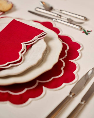 Individual Iris Red with White - Mariaida Home