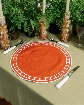 Marim Terracotta with White Placemat